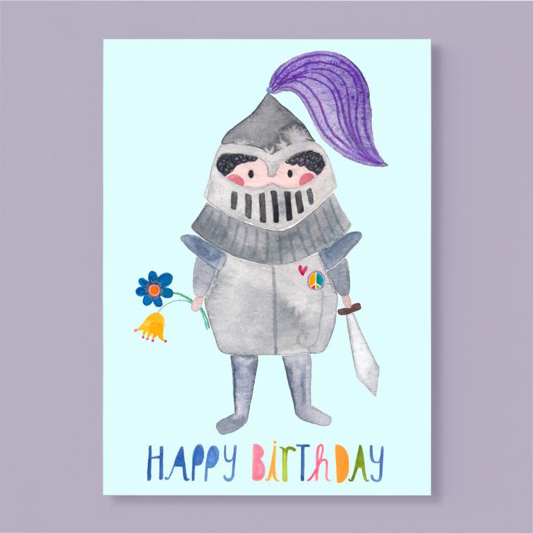 Geburtstagskarte*Happy Birthday* mit Ritter