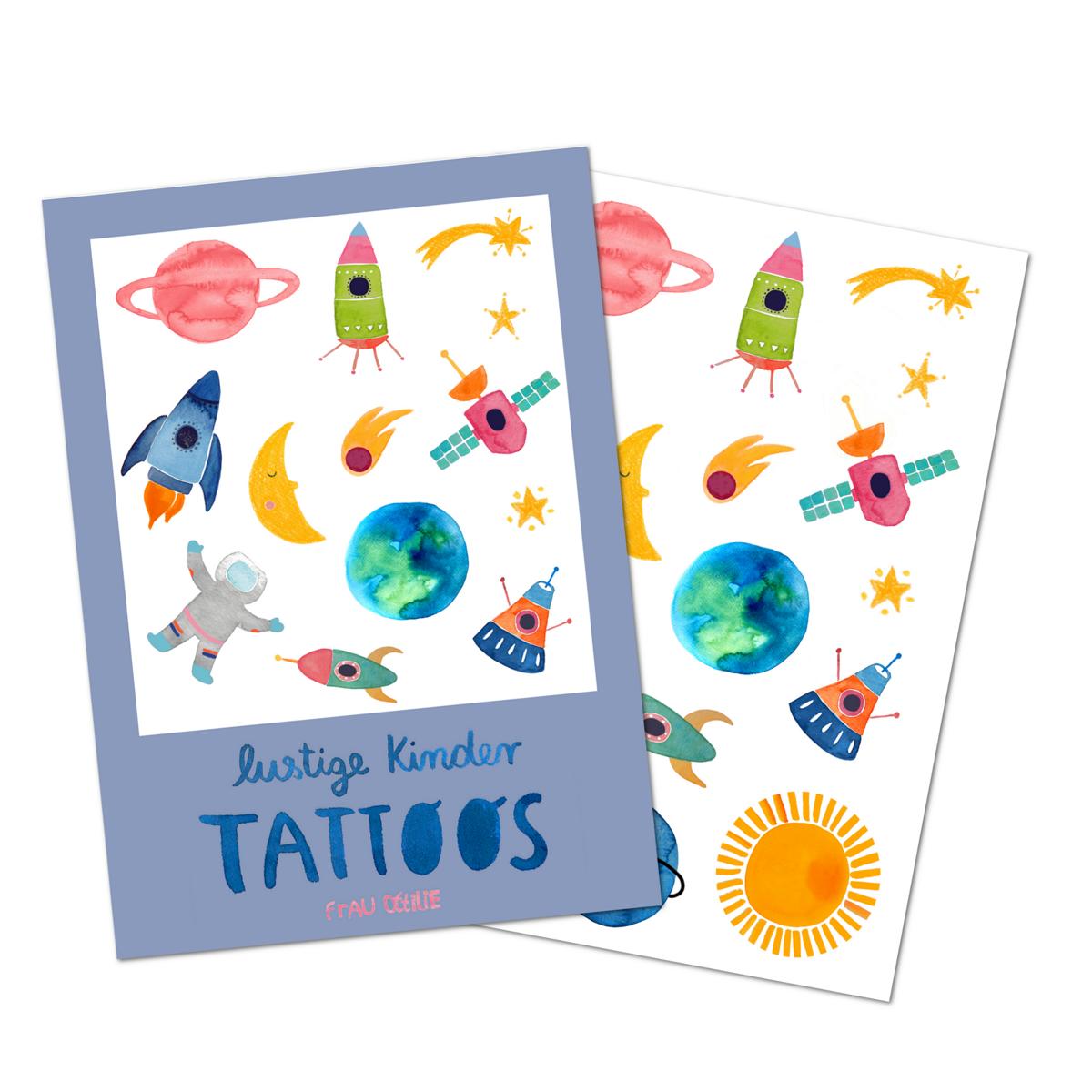 Weltraum Leucht-Tattoos Für Kinder – 12 Blätter, Sicher, Für Mottopartys & Geschenke