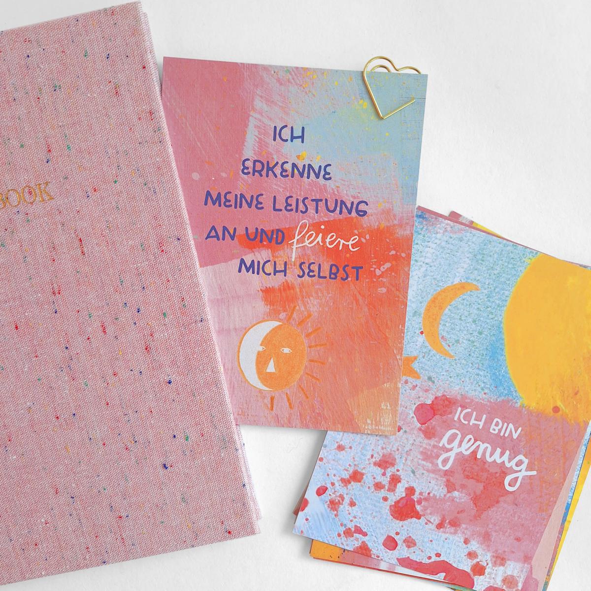 Affirmationskarten Für Frauen | 50 Positive Karten Mit Selbstpflege-Tipps | Inkl. Metall-Ständer