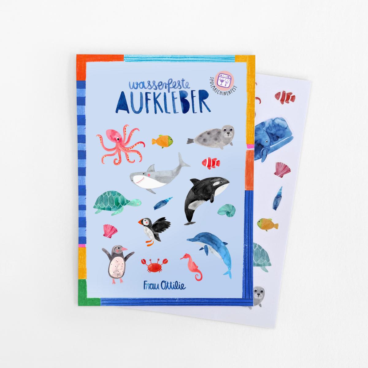 Fisch & Delfin Aufkleber-Bogen – 59 Sticker, 135x100 Mm, Metallic-Look, Für Basteln & Dekorieren