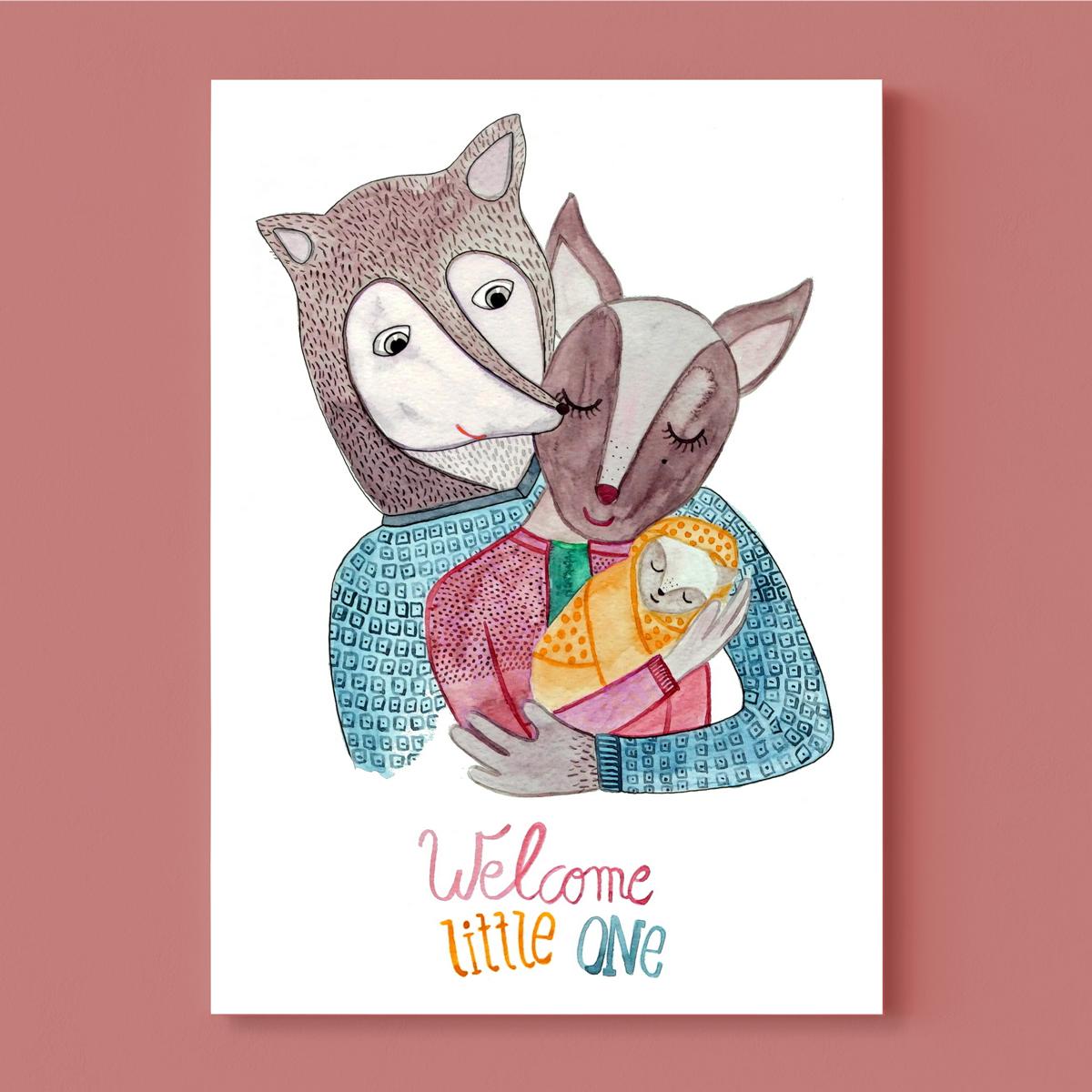 Glückwunschkarte zur Geburt *Welcome Little One*