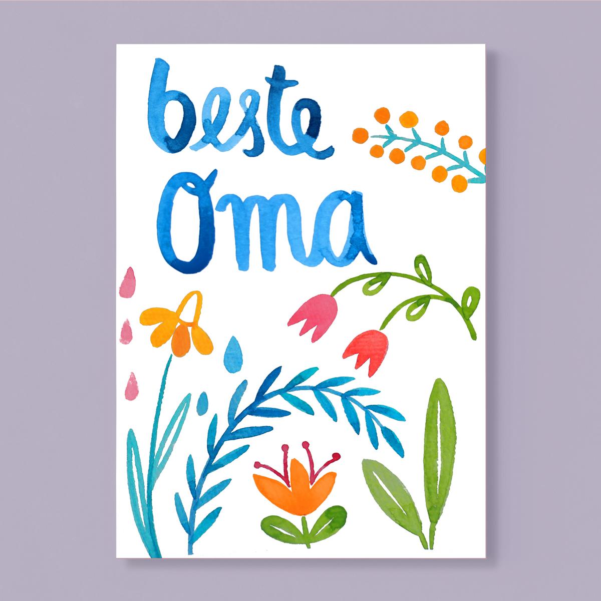 Postkarte *Beste Oma*