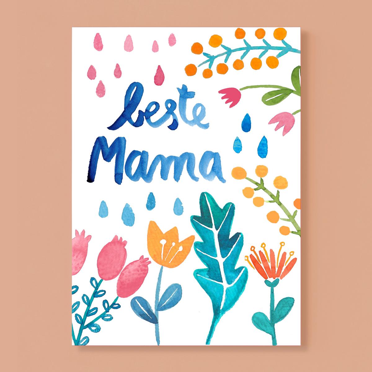 Postkarte *Beste Mama* zum Muttertag