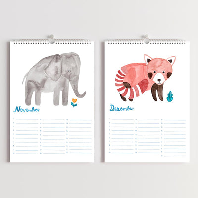 Geburtstagskalender *Kalendarium der Tiere* (A4) Edition "Dschungel"