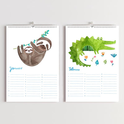 Geburtstagskalender *Kalendarium der Tiere* (A4) Edition "Dschungel"