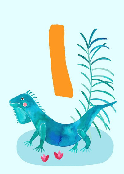 ABC Karte "I for Iguana“ (Tier ABC)