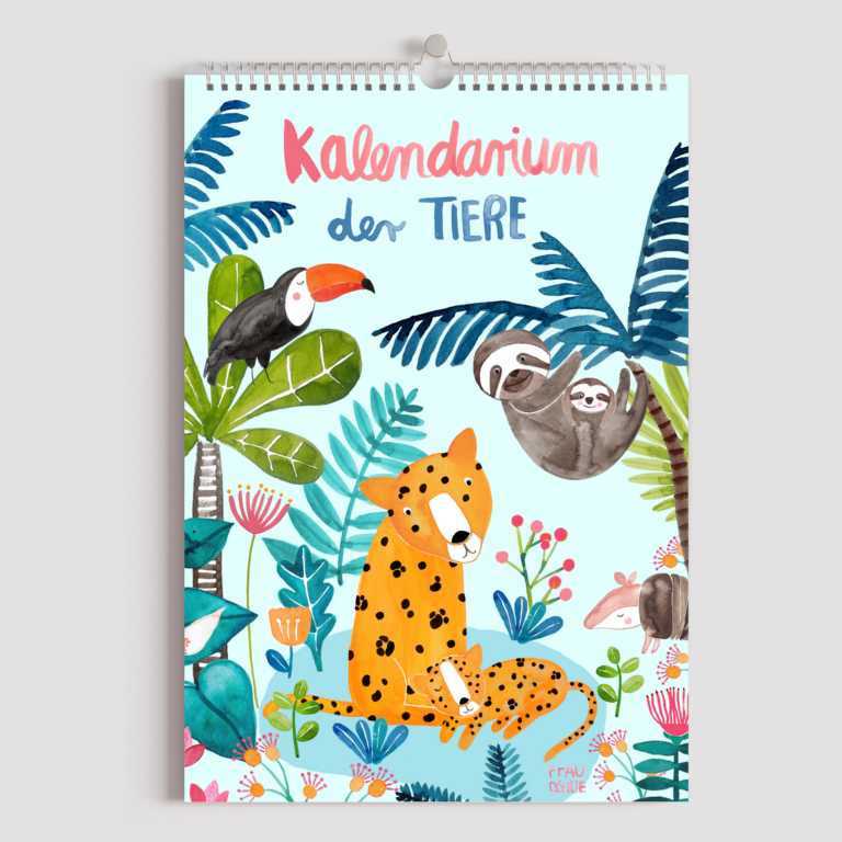 Geburtstagskalender *Kalendarium der Tiere* (A4) Edition "Dschungel"