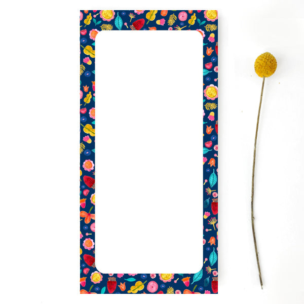 Notizblock *Blumen* (blau)
