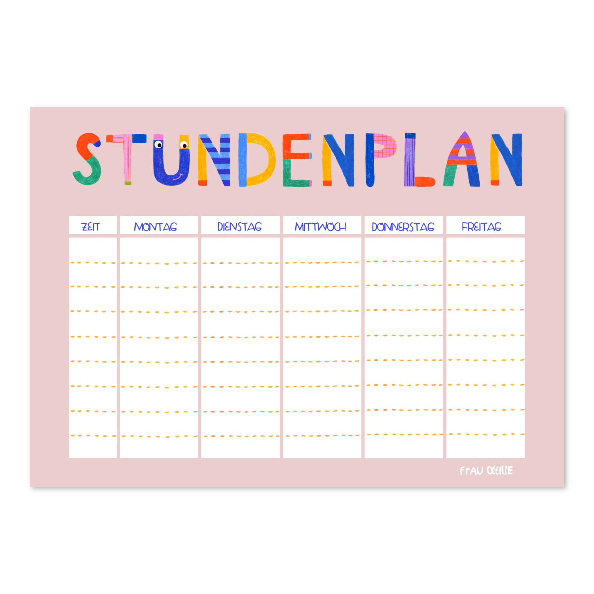 Stundenplan *Bunte Buchstaben* – Frau Ottilie