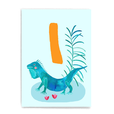 ABC Karte "I for Iguana“ (Tier ABC)