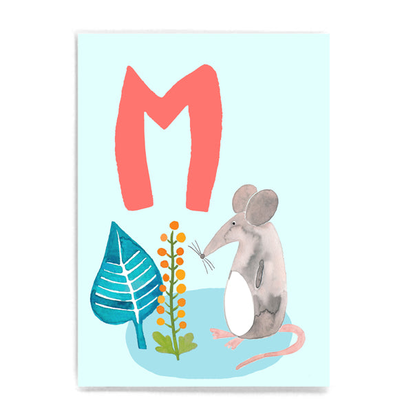 ABC Karte "M wie Maus“