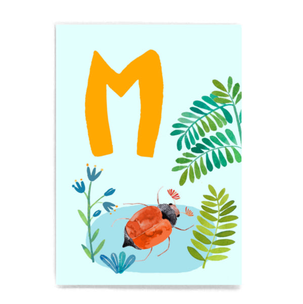 ABC Karte "M wie Maikäfer"