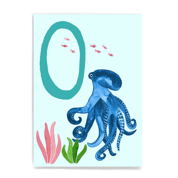 ABC Karte "O wie Oktopus“