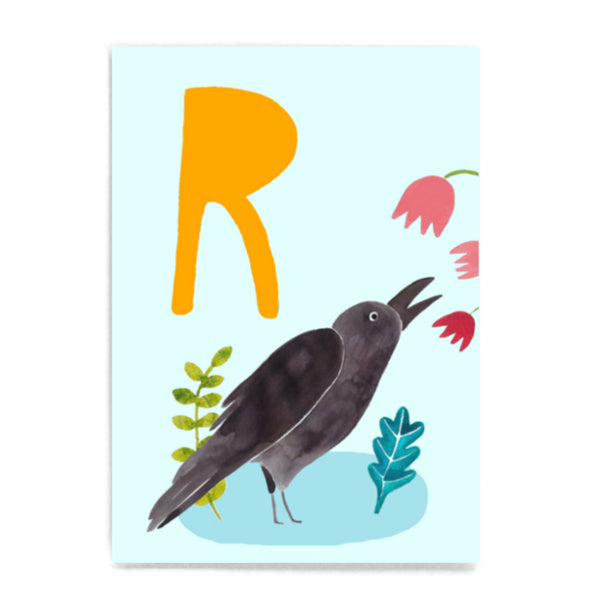 ABC Karte "R wie Rabe“