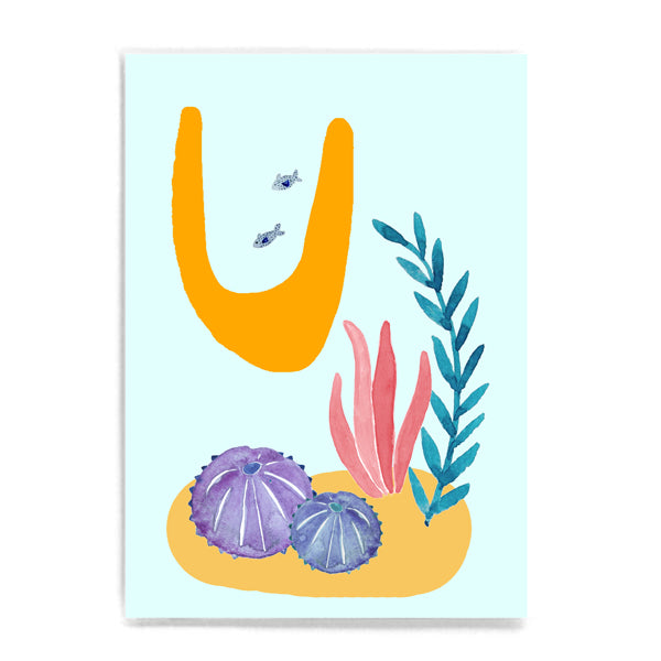 ABC Karte "U for Urchin“ (Tier ABC)