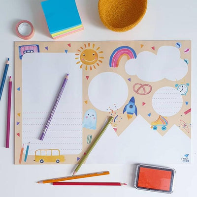 Schreibtischunterlage für Kinder (gelb)